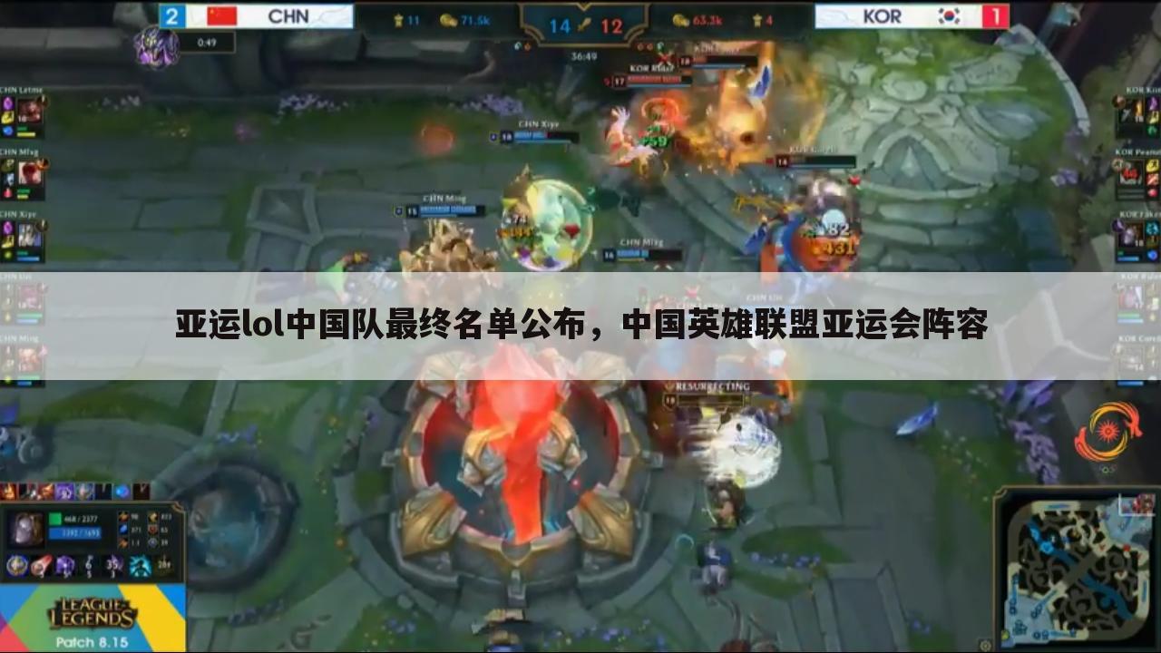 亚运lol中国队最终名单公布，中国英雄联盟亚运会阵容