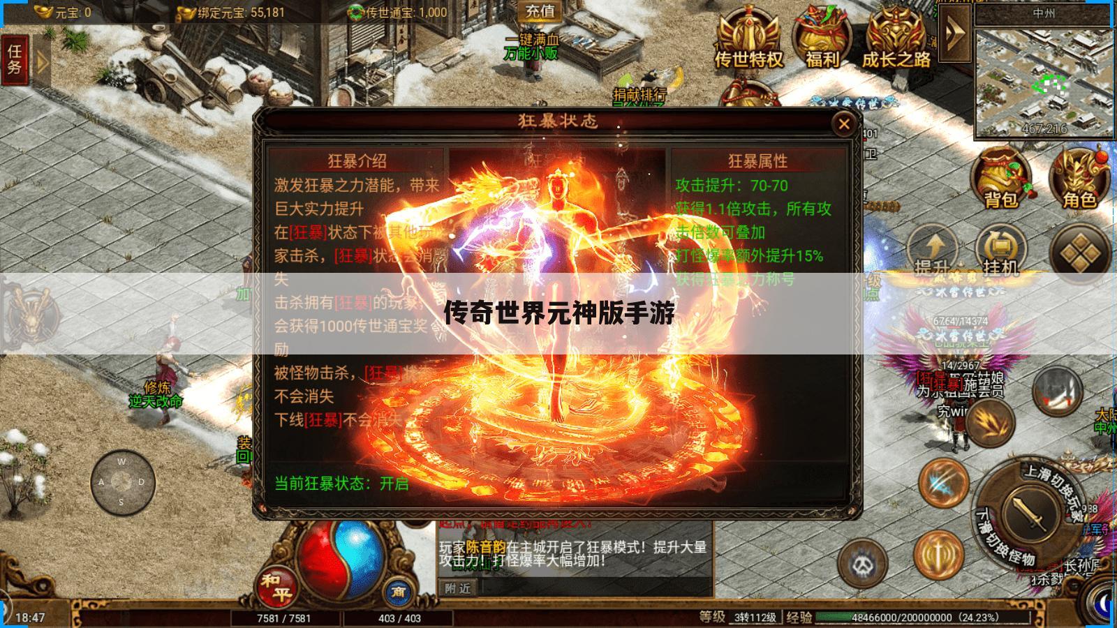 传奇世界元神版手游