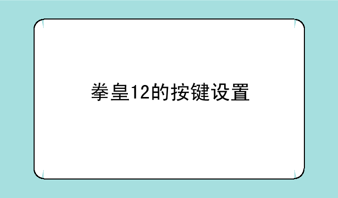 拳皇12的按键设置