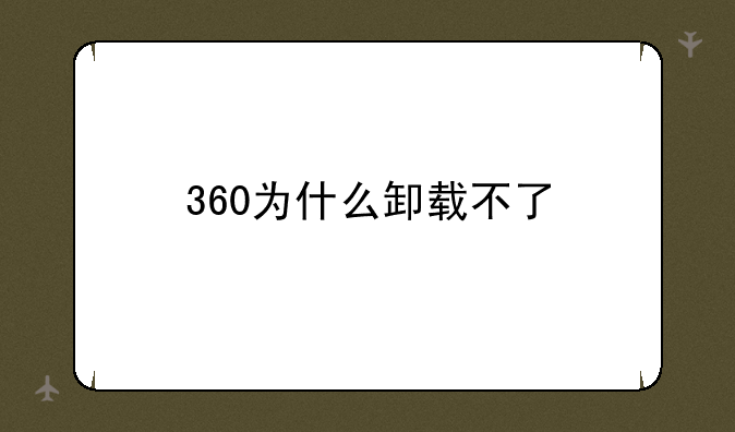 360为什么卸载不了