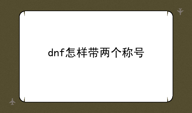dnf怎样带两个称号