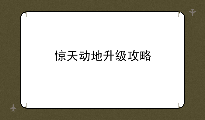 惊天动地升级攻略