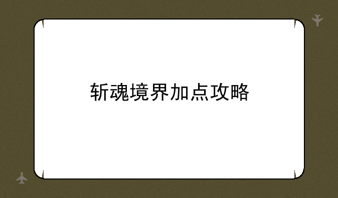 斩魂境界加点攻略