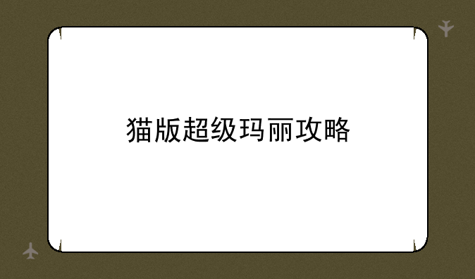 猫版超级玛丽攻略