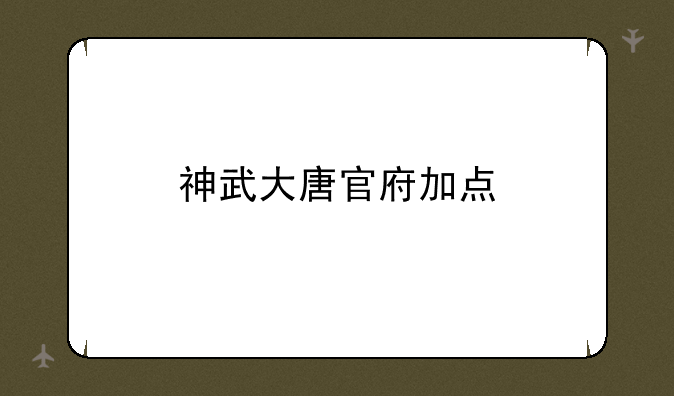 神武大唐官府加点