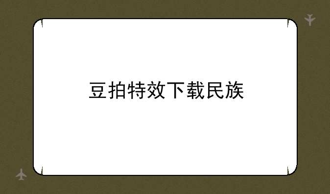 豆拍特效下载民族