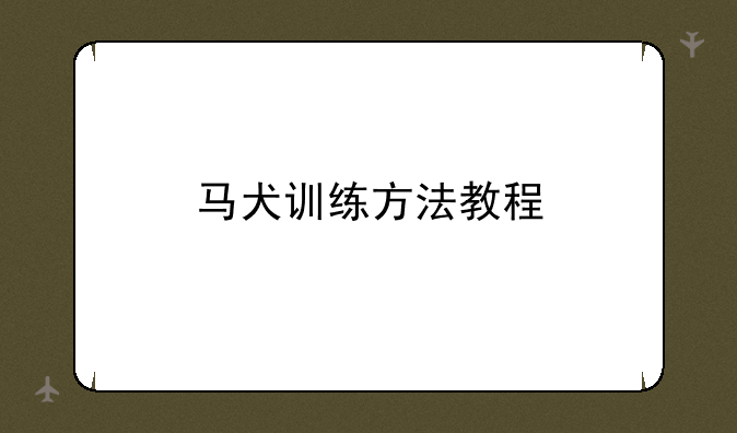 马犬训练方法教程