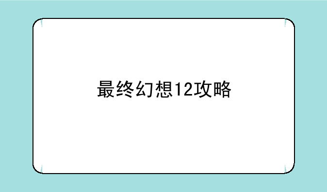 最终幻想12攻略