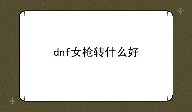 dnf女枪转什么好