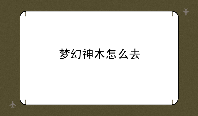 梦幻神木怎么去