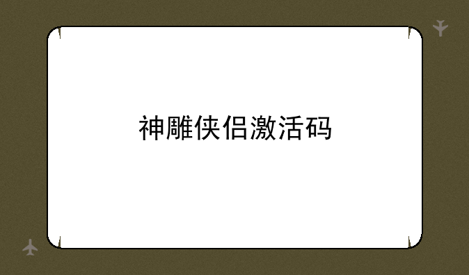 神雕侠侣激活码