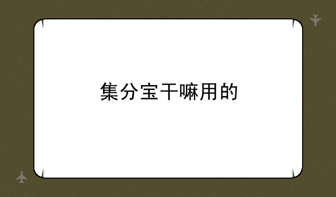 集分宝干嘛用的