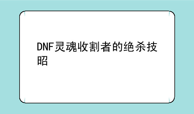 DNF灵魂收割者的绝杀技是什么
