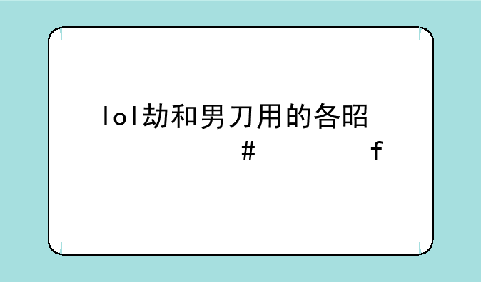 lol劫和男刀用的各是什么武器
