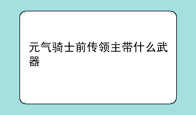 元气骑士前传领主带什么武器