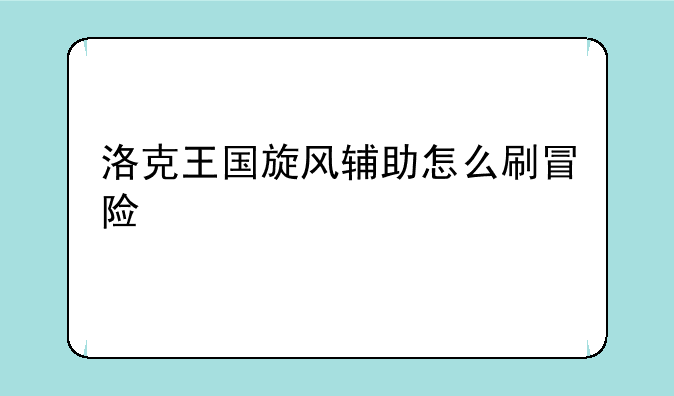 洛克王国旋风辅助怎么刷冒险