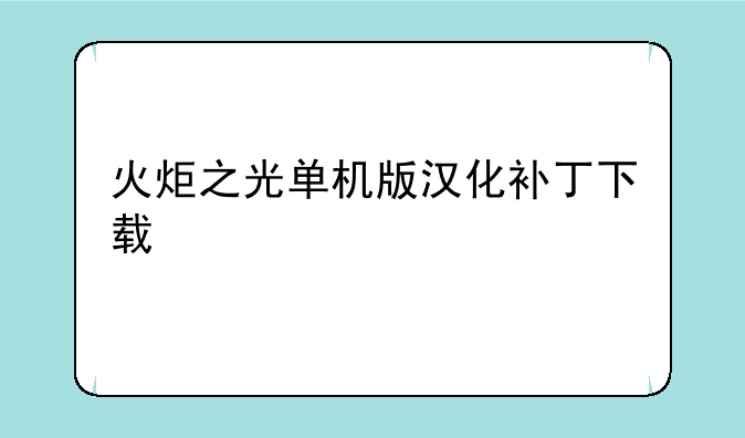 火炬之光单机版汉化补丁下载