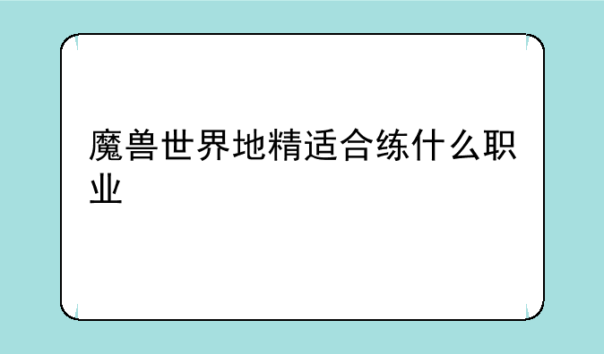 魔兽世界地精适合练什么职业