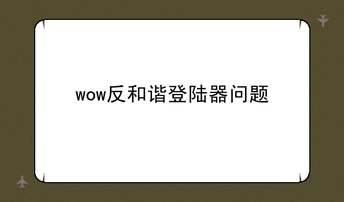 wow反和谐登陆器问题