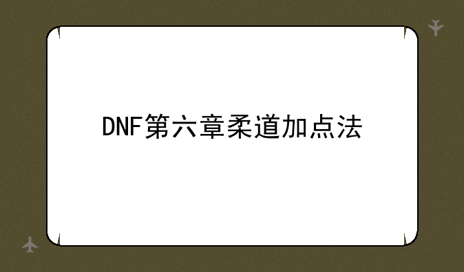 DNF第六章柔道加点法