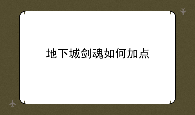 地下城剑魂如何加点