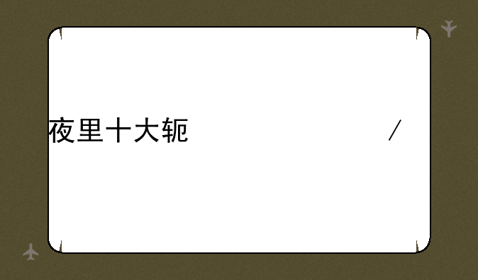 夜里十大软件app下载