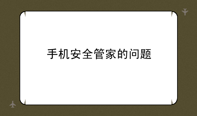 手机安全管家的问题