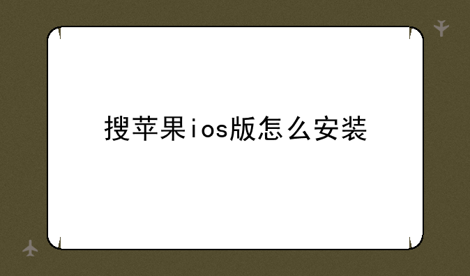 搜苹果ios版怎么安装