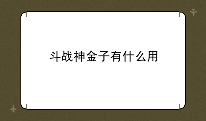 斗战神金子有什么用