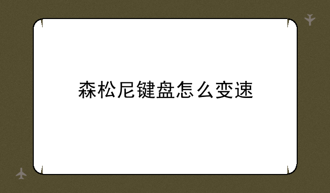 森松尼键盘怎么变速