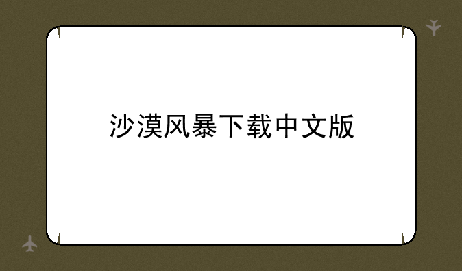 沙漠风暴下载中文版