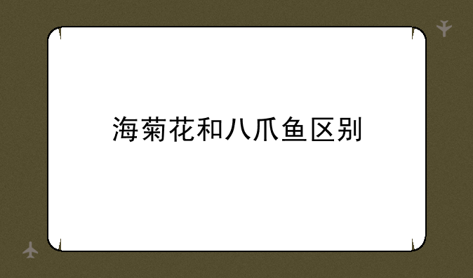 海菊花和八爪鱼区别