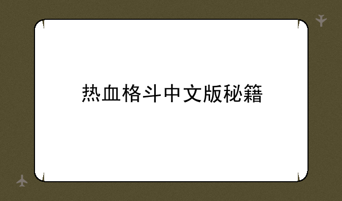热血格斗中文版秘籍