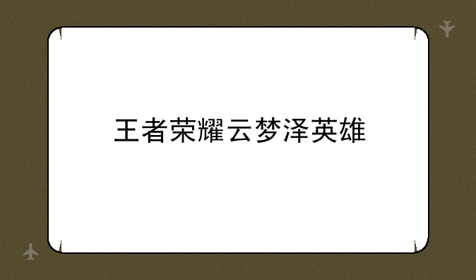 王者荣耀云梦泽英雄