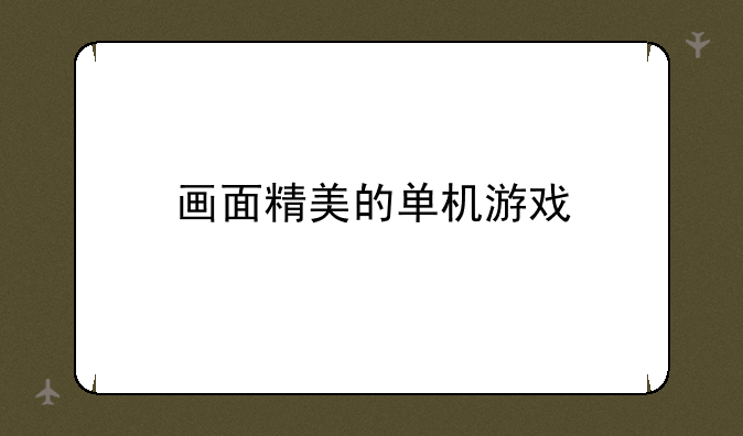 画面精美的单机游戏