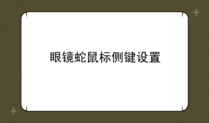 眼镜蛇鼠标侧键设置