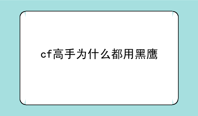cf高手为什么都用黑鹰