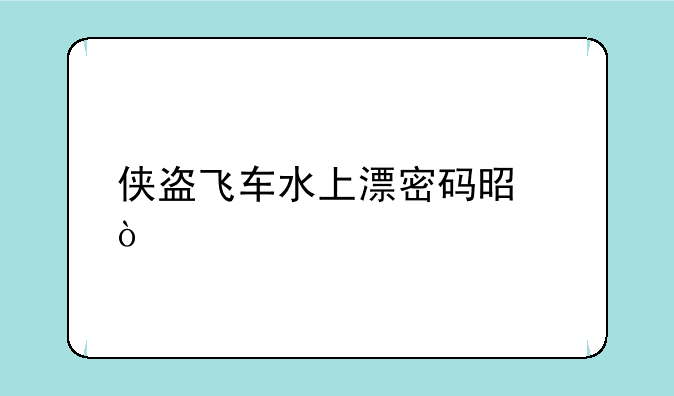 侠盗飞车水上漂密码是？