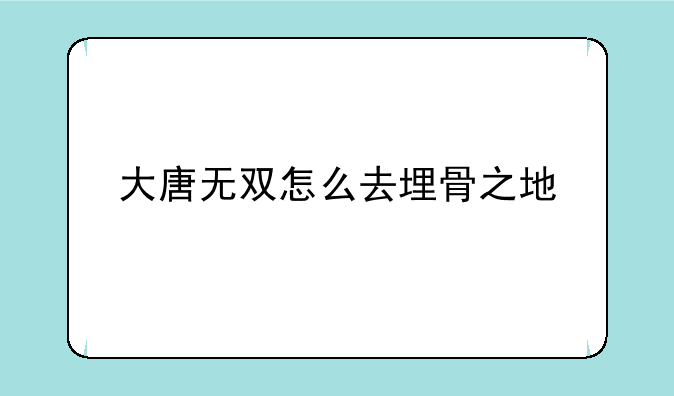 大唐无双怎么去埋骨之地