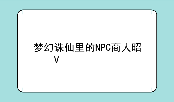 梦幻诛仙里的NPC商人是啥