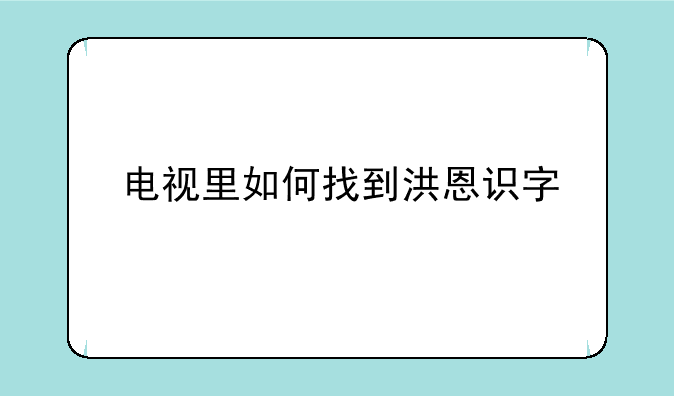 电视里如何找到洪恩识字