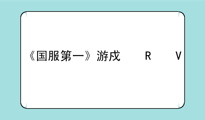 《国服第一》游戏攻略大全