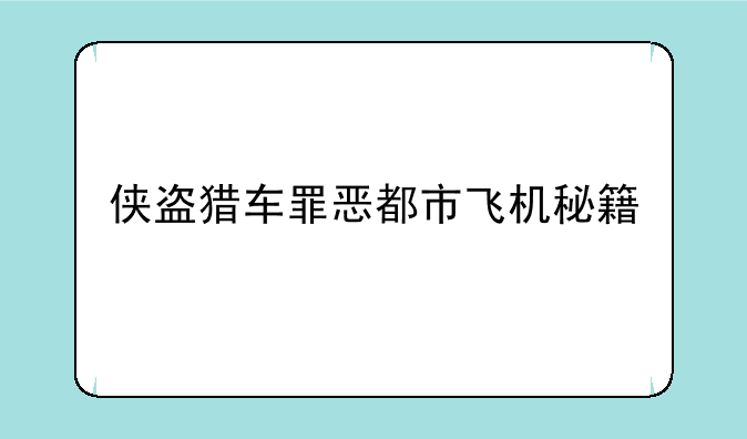 侠盗猎车罪恶都市飞机秘籍