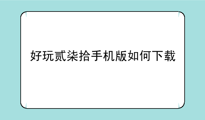 好玩贰柒拾手机版如何下载