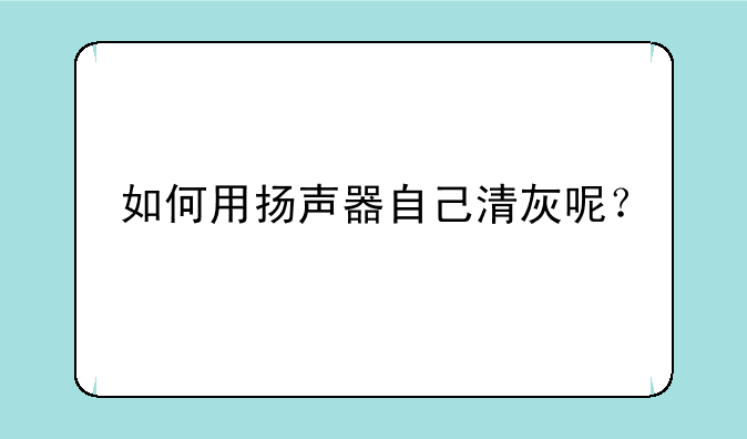 如何用扬声器自己清灰呢？