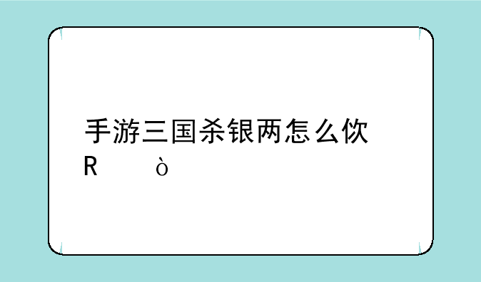 手游三国杀银两怎么使用？