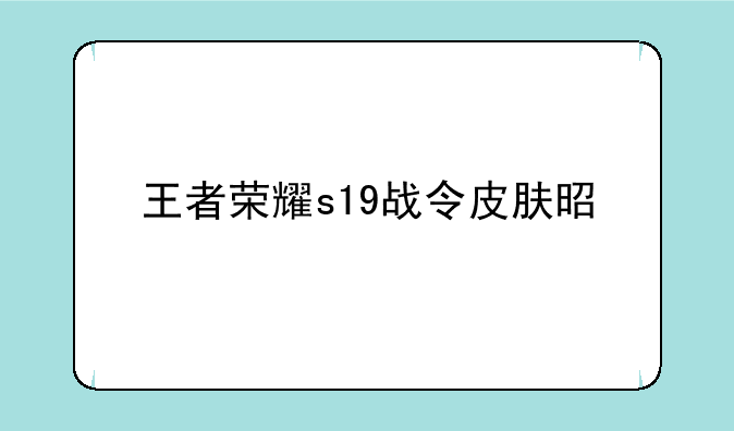 王者荣耀s19战令皮肤是什么