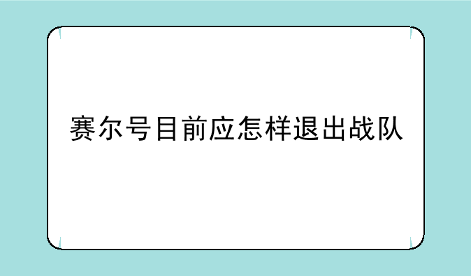 赛尔号目前应怎样退出战队