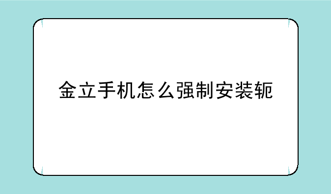 金立手机怎么强制安装软件