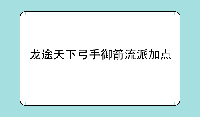 龙途天下弓手御箭流派加点